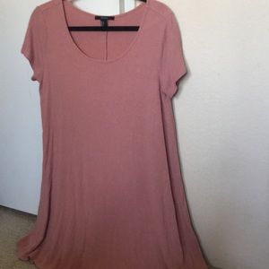 pink flowy t-shirt dress